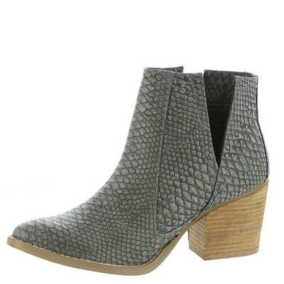 Not Rated Tarim Ankle Bootie 7M Charcoal Snake New - Picture 4 of 10